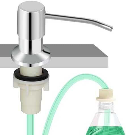 Soap Dispenser for Kitchen Sink with 47" Extension Tube, Chrome