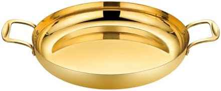 Paella Pan Gold Stainless Steel Skillet Pan Large