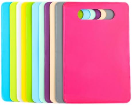 6pcs Mini PP Plastic Cutting Boards with Hanging Hole, Non Slip
