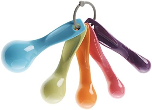 R&M Colorful Measuring Spoons 5-Piece Set – Plastic Nesting Measuring