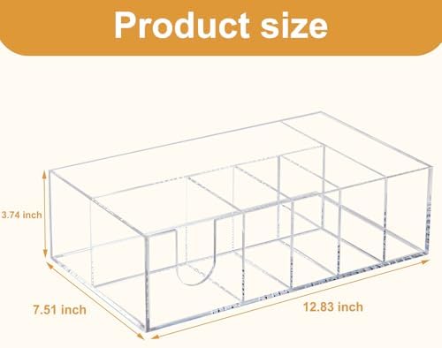 Acrylic Paper Plate Organizer for Countertop, Silverware Caddy for