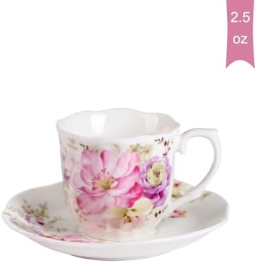 GuangYang 12 Pieces (Tiny Style) Espresso Cups and Saucers,2.5