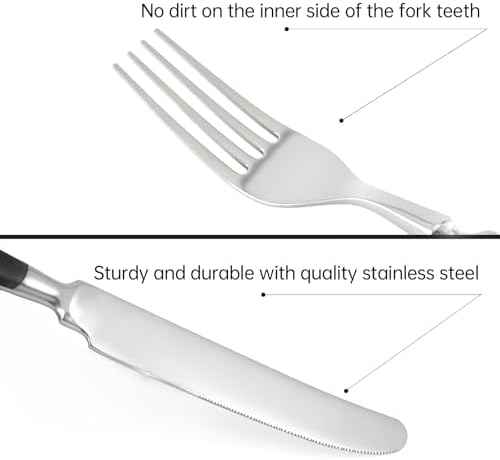 Silverware Set Black Luxury Vintage Handle 60-Piece Service for 12