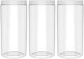 60oz (1780 ml,3 Pack) Clear Tall Plastic Storage Jar with Lid, Round