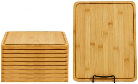 Bulk Wholesale Bamboo Cutting Boards, Set of 10, 14x11 Inch, Juice