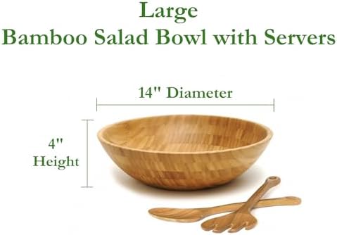Lipper International Bamboo Salad Bowl with Salad Servers