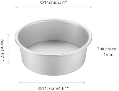 HARFINGTON 2Pcs Round Cake Pan with Removable Loose Bottom 5" Small