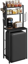 MAHANCRIS 3-Tier Microwave Stand with Mini Fridge Shelf