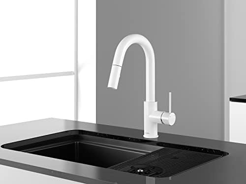 AguaStella AS59W White Bar Faucet with Pull-Down Sprayer