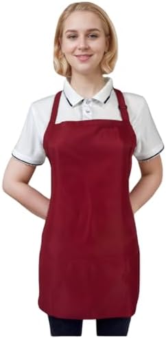 Adjustable Short Aprons for Women with 3 Pockets, Waterproof Kitchen