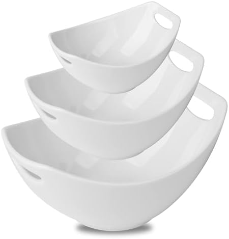 Gomakren White Serving Bowls for Entertaining, Porcelain Bowl with