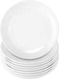 8 Pack 6 Inch White Ceramic Dessert Plates, Round