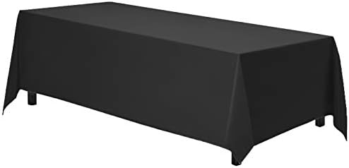 Gee Di Moda Rectangle Tablecloth - 70 x 120 Inch Black Table Cloth for