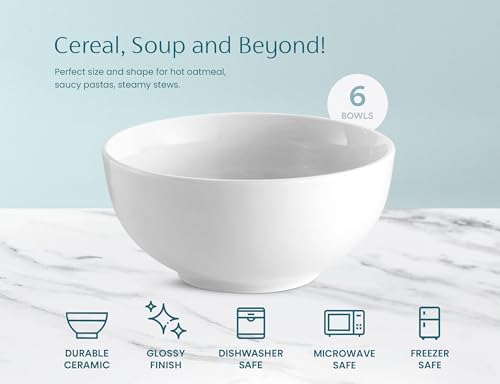 KooK Ceramic Soup bowls, Microwave, Dishwasher and Freezer Safe