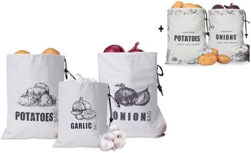 TOGETRUE Potato Onion Storage Bag, Portable Garlic Storage Bag, Onions