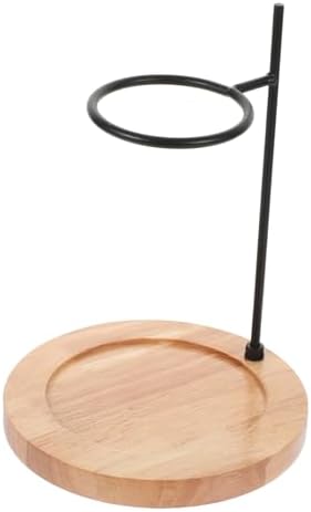 Metal Coffee Dripper Stand with Wood Base, Hand Brew Rack Holder