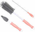 Silicone Bottle Brush Set, 12" Long Handle, Nipple and Straw Brushes