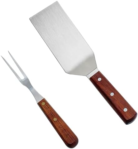 SUNRISE Stainless Steel Turner Spatula and Meat Fork Set