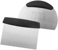 MakerAuer 2 Pack Dough Scraper with Scale, Stainless Steel Bench