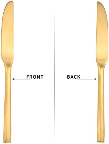 Matte Silverware Set Gold Flatware Set with Hexagon Handle 20 Pieces