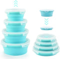 Collapsible Bowls with Lids, 4 Silicone Food Storage Containers, Rv