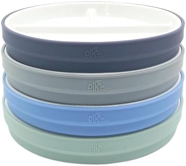 Elk and Friends Kids/Toddler 7.8" Porcelain Divided Plates + Sleeves