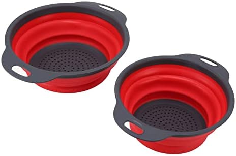 8 Pack Folding Drain Basket – Collapsible Colander for Fruit and