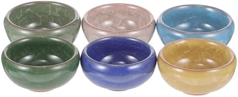 6pcs Essential Oil Mixing Bowl, Ceramic round Spa Dish with Glass Tray