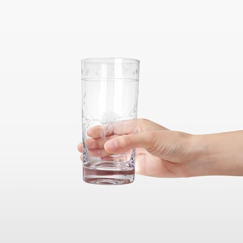 Royalrose Delight 13.5 oz Drinking Glasses Set of 4 (Highball Glasses)