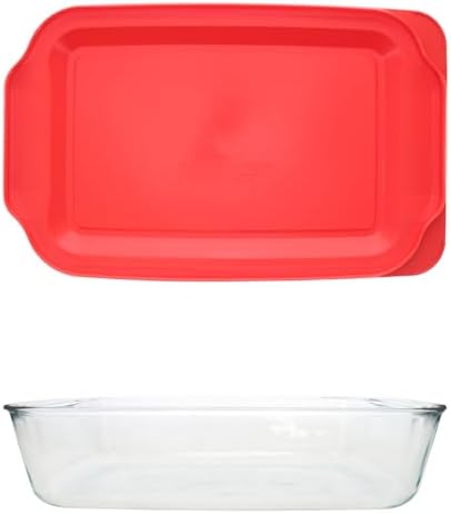 Pyrex 5Qt Glass Baking Dish with Red Lid
