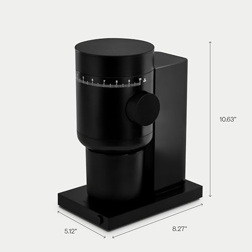 Fellow Opus 2 Conical Burr Coffee Grinder, 48 mm Burrs, Black