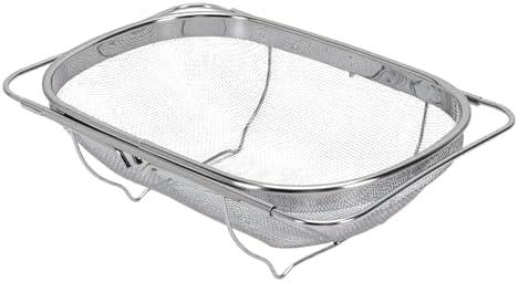 Zopsc Over Sink Expandable Stainless Steel Colander (Silver Handle)