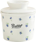 Butter Crock with Water Line with Lid, Butter Keeper Soft Spreadable