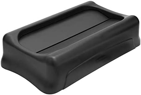 Rubbermaid Slim Jim Swing Lid, Black Plastic