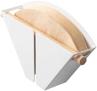Yamazaki Home Magnetic Coffee Filter Case, Size 04, Steel and Wood