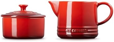 Le Creuset Stoneware Signature Cream & Sugar Set, Cerise, Cream