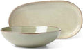 Oneida Organic Shades Sage Green Stoneware 2-Piece Serving Platter Set