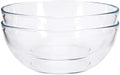 FOYO 8-inch Round Tempered Glass Bowl for Mixing Salad or Cereal, Set