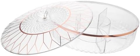 SECFOU Divided Snack Tray with Lid, Plastic Single Layer Organizer Box
