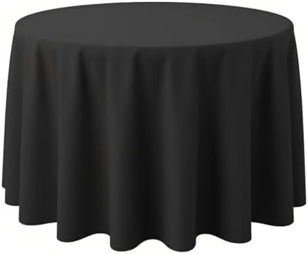 Surmente 108 Inch Black Tablecloths for Round Tables
