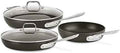 All-Clad HA1 Hard Anodized Nonstick Fry Pan Set – 5-Piece Cookware, 8", 10", 12" Skillets with Lid, Induction Compatible, Oven Safe to 500°F, Lid Safe to 350°F, Black
