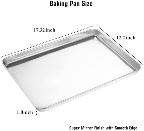 Wildone Baking Sheet Set of 2 - Stainless Steel Cookie Sheet Baking