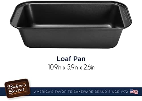 Baker's Secret 2pcs Loaf Pan for Baking Bread, Nonstick Carbon Steel