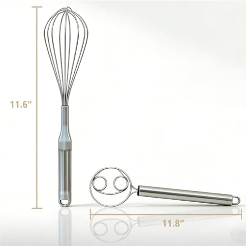 Danish Dough Whisk and Balloon Whisk Set, 2-Piece 12 Inch 316