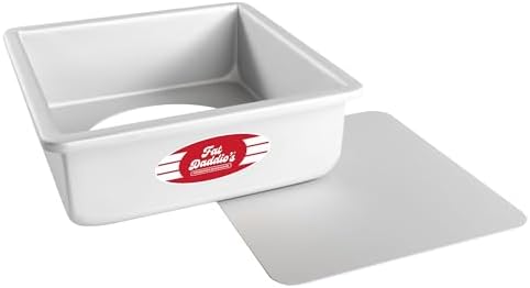 Fat Daddio's PSQCC-883 Square Cheesecake Pan, 8 x 8 x 3 Inch, Silver