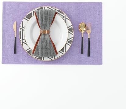 4 Piece Soft Caddice Faux Linen Decorative Place Mats Heat Resistant