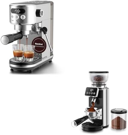 2 in 1 Espresso Grinder and Espresso Maker, Stainless Steel