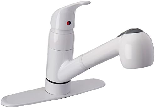 Pfister Pfirst Series Kitchen Faucet with Pull Out Sprayer, White