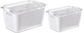 2pcs Fridge Storage Container Double Layer Draining Basket for Produce