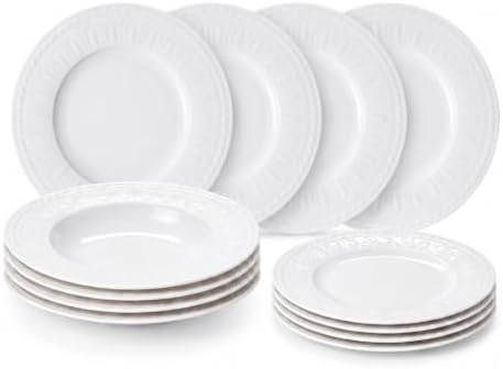 Villeroy & Boch Cellini 12 Piece Dinnerware Set, White, Service for 4